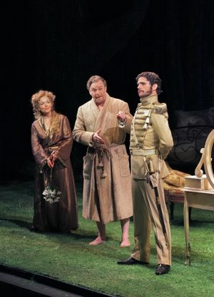 (L to R) Amy Irving as Desiree Armfeldt, Ron Raines as Fredrik Egerman, and Lee Gregory as Count Carl-Magnus @ BroadwayWorld (L to R) Amy Irving as Desiree Armfeldt, Ron Raines as Fredrik Egerman, and Lee Grego Photo